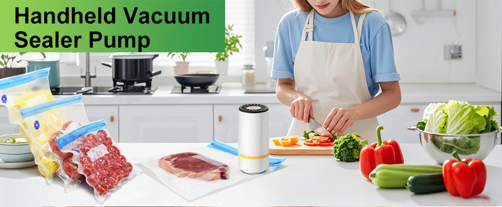 Mini bomba de aire eléctrica recargable para bolsa sellada al vacío para conservar alimentos frescos