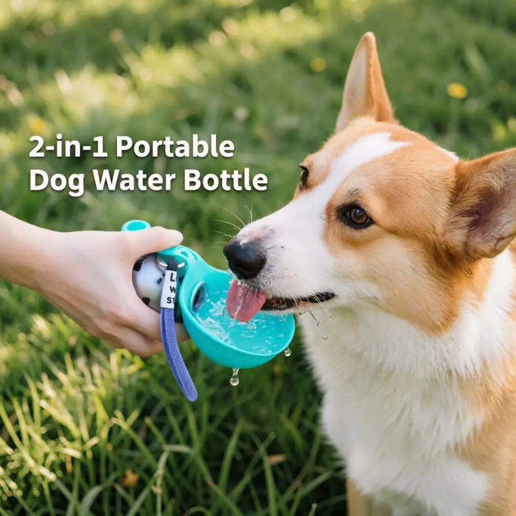 Pet Portable 285ML Water Bottle 304 Stainless Steel Foldable Basin Food-Grade Silicone Blue Pink Outdoor Pet Drinking Solution