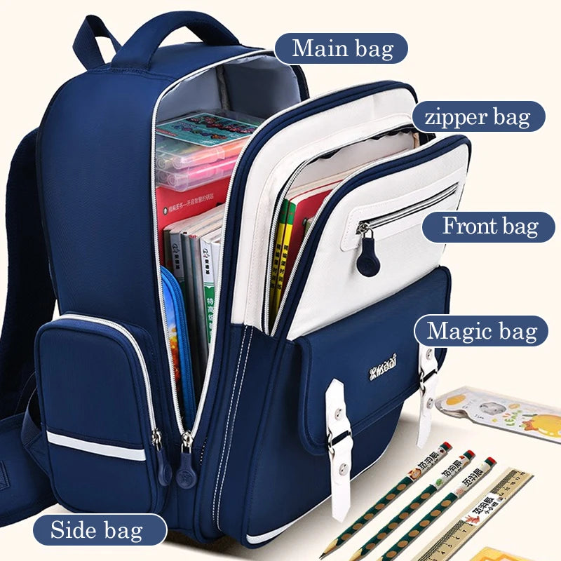 Kids Ergonomic School Bag Large Capacity Backpack for Primary School