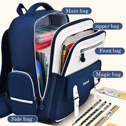 Kids Ergonomic School Bag Large Capacity Backpack for Primary School