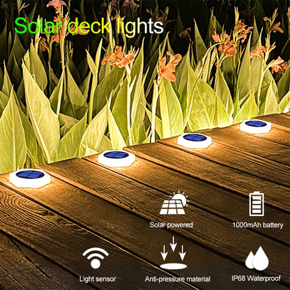 Solar Powered LED Outdoor Deck Lights IP68 Waterproof Automatic On/Off