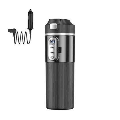 500ml Car Heating Cup Digital LCD Display Stainless Steel Electric Kettle Portable 12/24V
