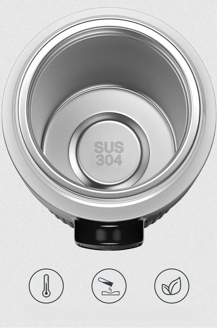 500ml Car Heating Cup Digital LCD Display Stainless Steel Electric Kettle Portable 12/24V