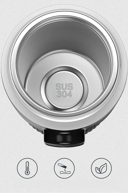 500ml Car Heating Cup Digital LCD Display Stainless Steel Electric Kettle Portable 12/24V