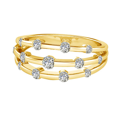 Certificated Moissanite Rings For Women Solid 925 Sterling Silver Eternity