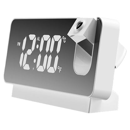 Digital Projection Alarm Clock 180° Rotating Ceiling Wall Projector USB Powered LED