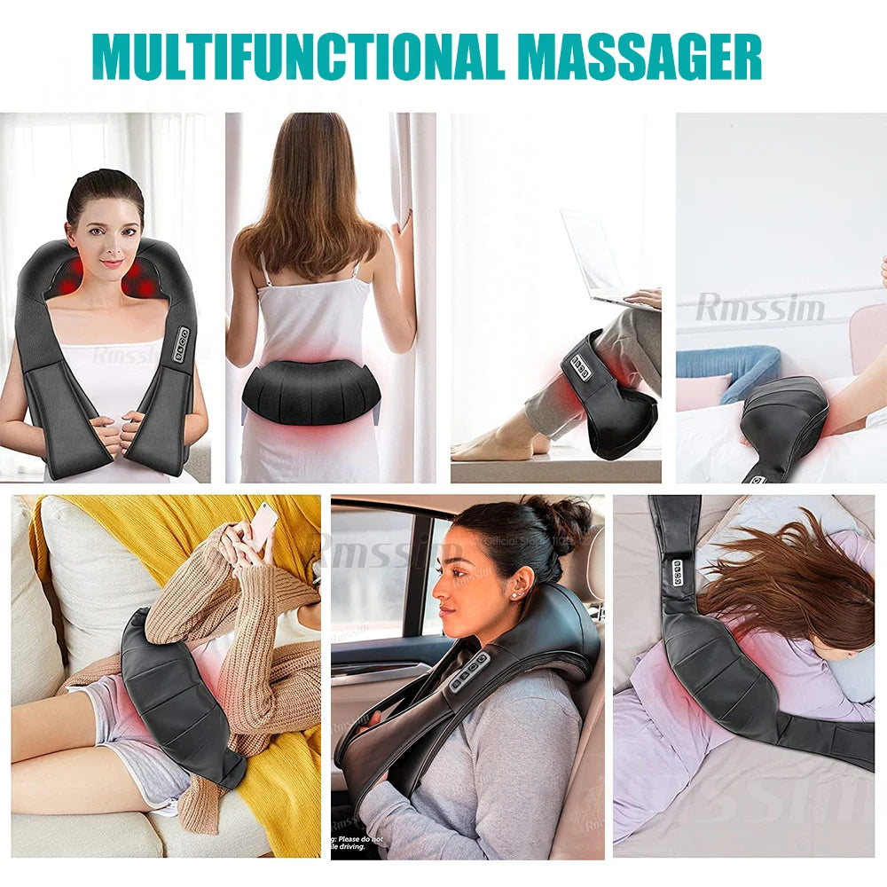 U Shape Deep Kneading Electric Massage Pillow For Neck Waist Leg Body