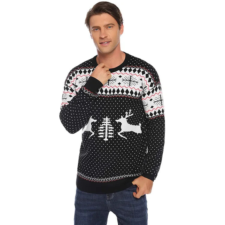2025 New Christmas Matching Sweaters for Women Men Couples Knitwear Jacquard