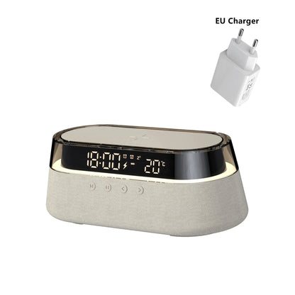 6-in-1 Smart Alarm Clock - 15W Wireless Charger, Bluetooth Speaker....