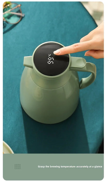 Hervidor térmico de cocina con pantalla digital para café, termo de vidrio de 1/1,3/2 l