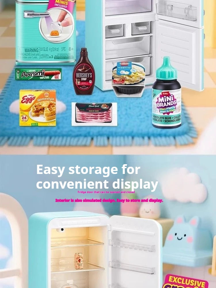 ZURU Mini Brands Refrigerator Bola Ciega Miniatura Refrigerator de Juguete de Simulación Genuina