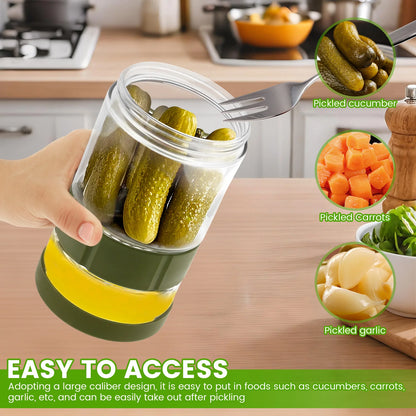 Glass Pickle Jar Dry Wet Separation Pickle and Olive Jar Upside Down