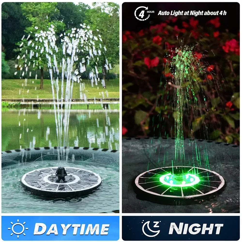 Solar Fountain Pump for Bird Bath with Lights,3.5W Solar Water Fountain