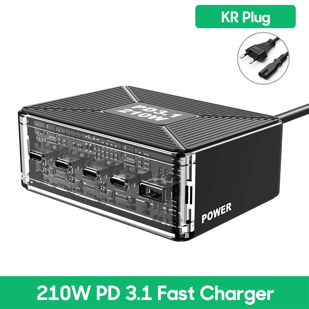 1200W USB C Charger, GaN PD3.1 140W 100W PPS Fast Charging Station