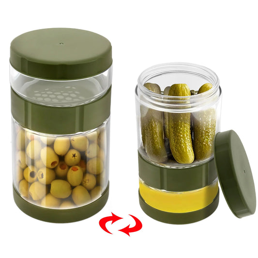 Glass Pickle Jar Dry Wet Separation Pickle and Olive Jar Upside Down