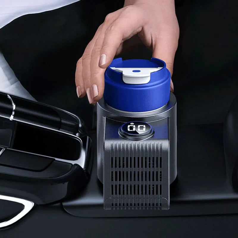 Copo térmico elétrico 2 em 1 para bebidas, café e outras bebidas. Ideal para automóvel, com função de aquecimento e arrefecimento. Perfeito para bebidas com leite.