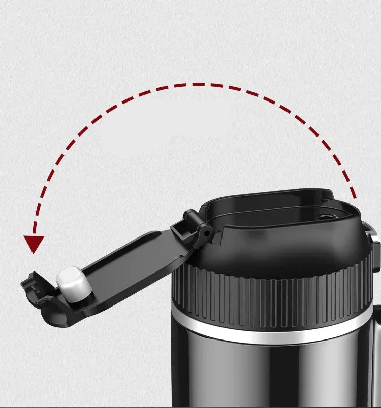 500ml Car Heating Cup Digital LCD Display Stainless Steel Electric Kettle Portable 12/24V