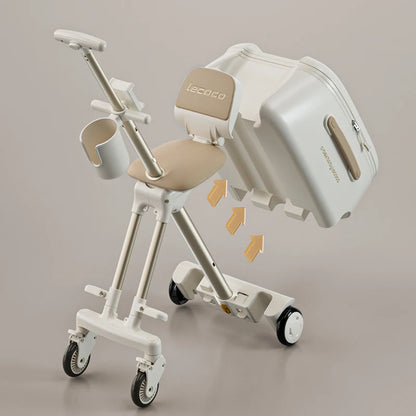 Lazy Walking Suitcase Can Sit Ride Children's Luggage  Baby Travel