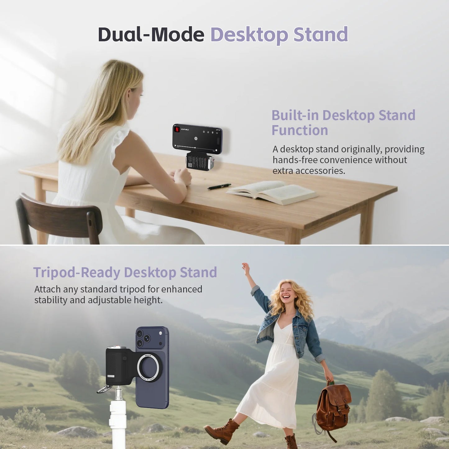Soporte magnético para teléfono COMITOK con control remoto y mango portátil para fotografía