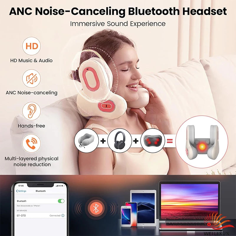 Neck Massager and Heat, U-Shape Memory Foam Airplane Pillows