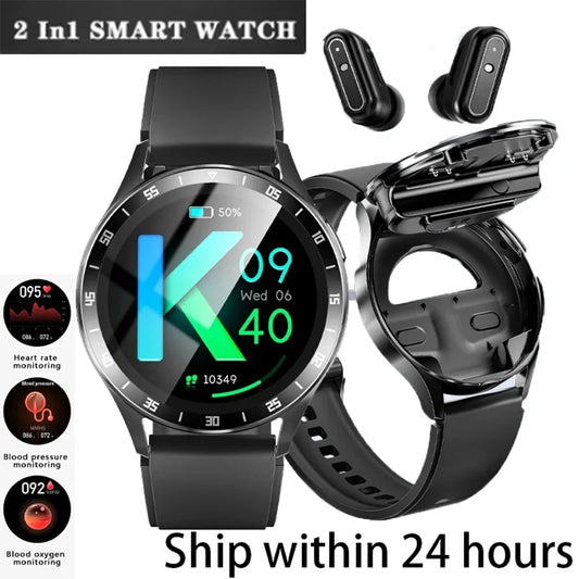eart Rate BloodX10 2 in 1 Smart Watch With Earbuds Smartwatch TWS Bluetooth