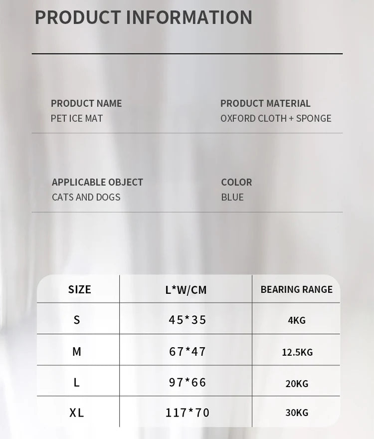 Summer Pet Cool Mattress Orthopedic Memory Foam