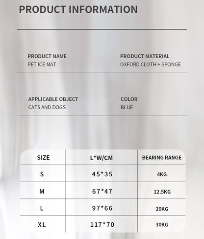 Summer Pet Cool Mattress Orthopedic Memory Foam