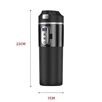 500ml Car Heating Cup Digital LCD Display Stainless Steel Electric Kettle Portable 12/24V
