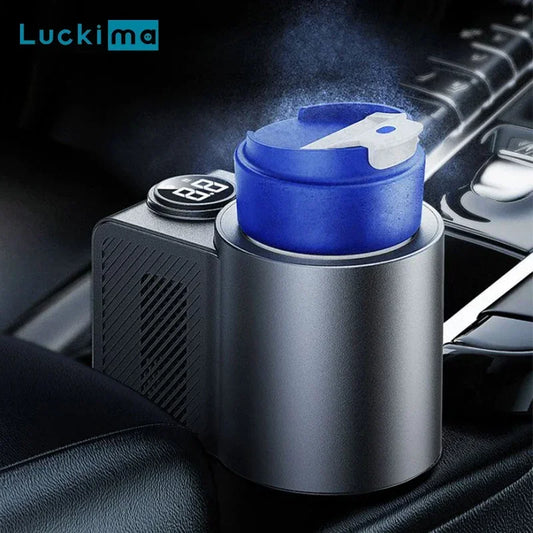 Calentador de tazas eléctrico 2 en 1 para bebidas, café, leche y café. Mini refrigerador inteligente para coche.