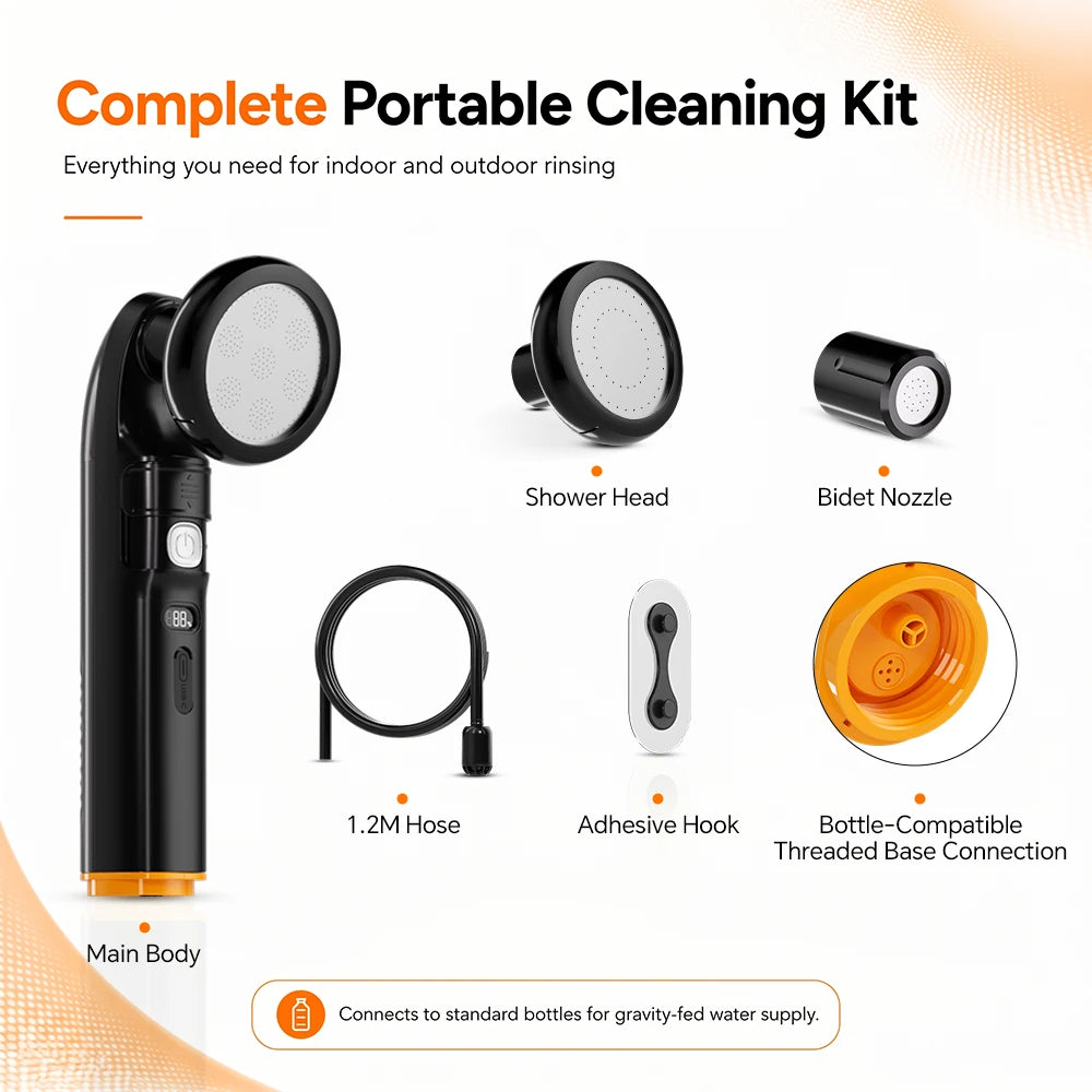 Electric Portable Bidet, 2-in-1 Shower & Bidet Nozzle, Rechargeable Travel Sprayer