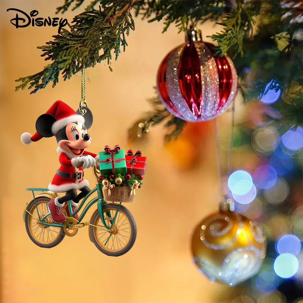 Cute Mickey Christmas Tree Pendant Anime Acrylic 2D Christmas Decorations