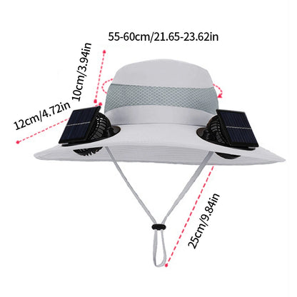 Outdoor Solar Multi-purpose Fan Cap Adjustable Three-speed Wind with USB Charging
