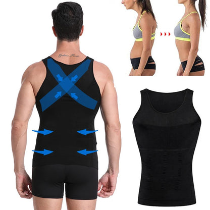 Men's Shapewear Slimming Body Corset Vest Shirt Compression Abdomen