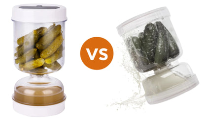 Olive & Kimchi Filter New Container Hourglass Jar With Filter Flip Pickle