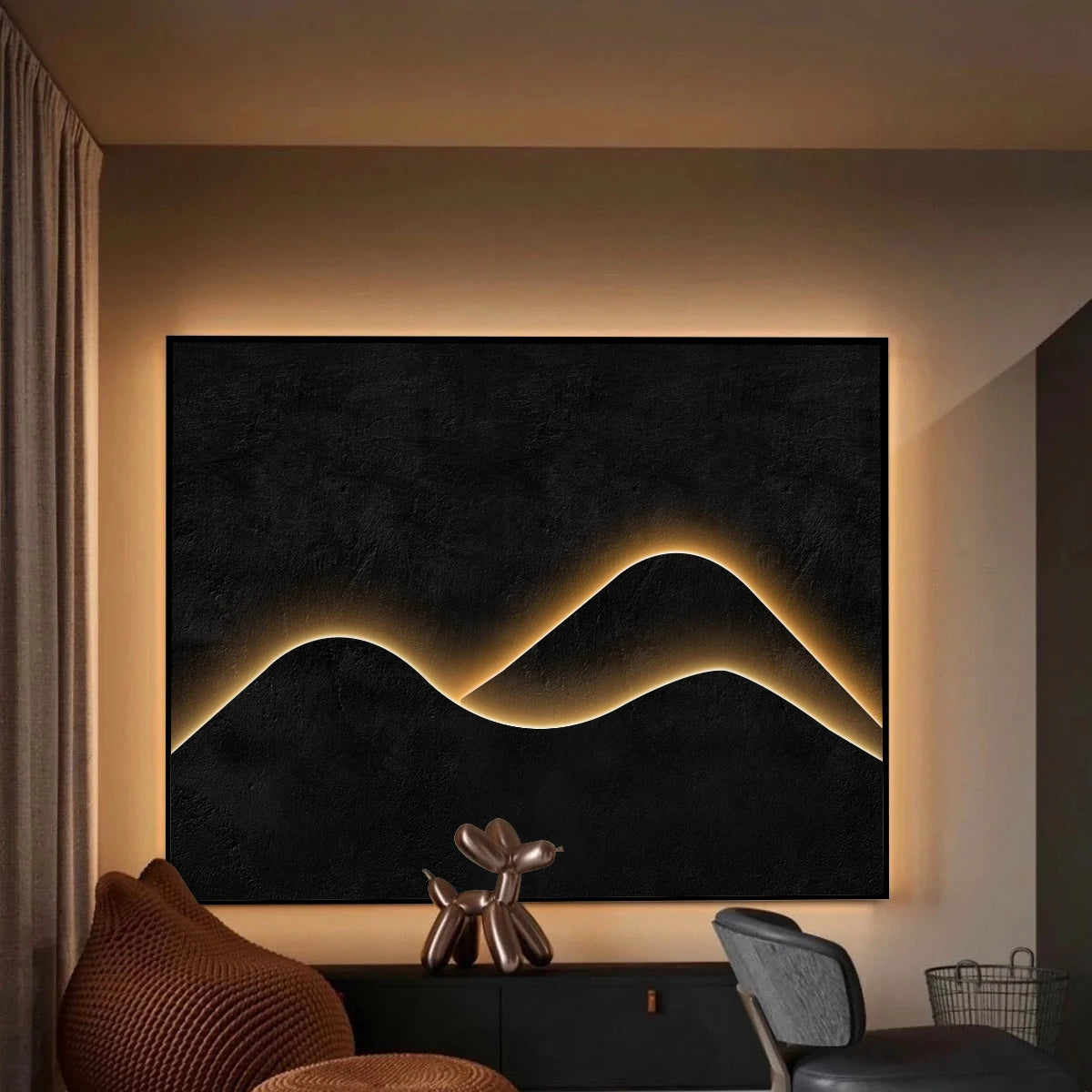 Black Silicone Tube Neon Light LED Strip with RF Remote Control/Sweep Motion/Touch Sensor