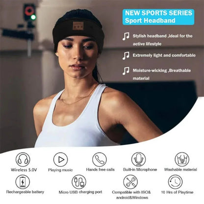 HYE Auriculares Bluetooth Deportivos Diadema Elástica Inalámbricos Música