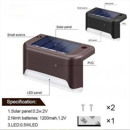 32/24/16/12/8/4 Uds. Luces solares de cubierta, impermeables para exteriores, luces LED para vallas, escalones de jardín