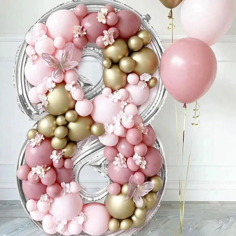 68inch Large Foil Number Balloon DIY Filling Frame 1st 18th Birthday