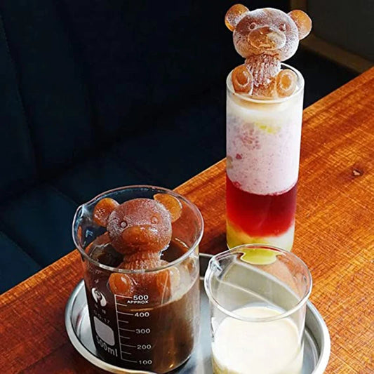 Cute Teddy Bear Ice Cube Making Mold Splash-proof