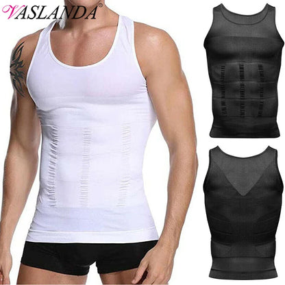 Men's Slimming Body Shapewear Corset Vest Shirt Compression Abdomen