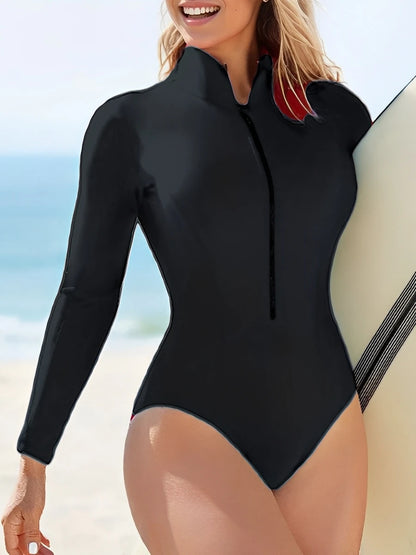 2025 Slim Fit Rash Guard Long Sleeve Swimsuit