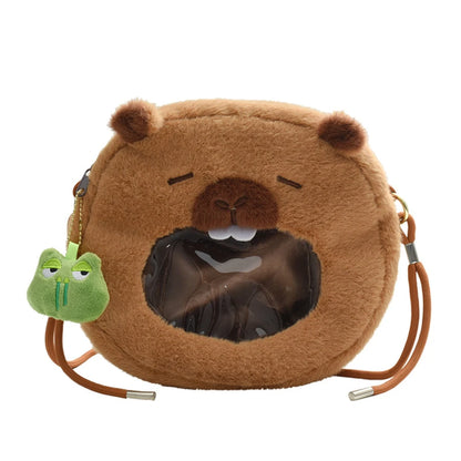 Capybara Plush Backpack Kawaii Fashion Plushie Doll Fur Pendant Children's