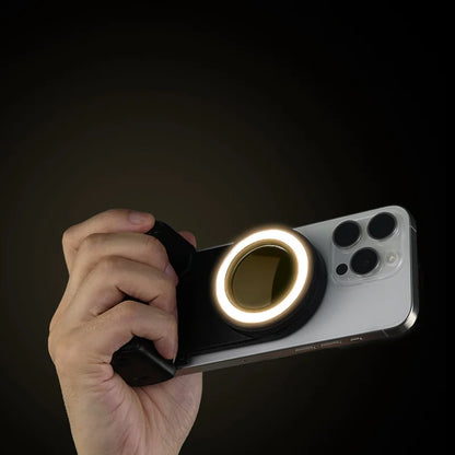 Empuñadura magnética para smartphone con control remoto Bluetooth desmontable de 30 m con luz de relleno, mango para selfis antivibración, soporte para fotos