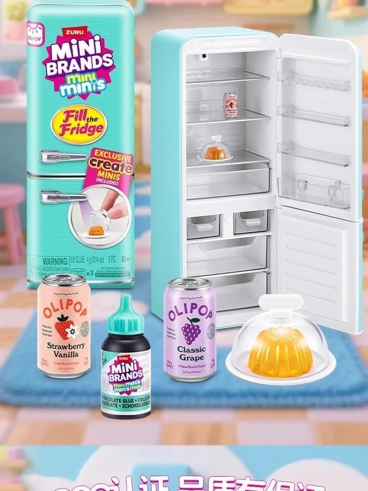 ZURU Mini Brands Refrigerator Bola Ciega Miniatura Refrigerator de Juguete de Simulación Genuina