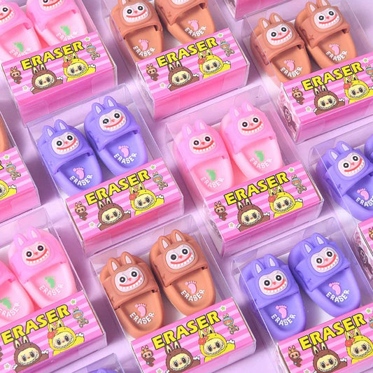 New 1/3/5 Pairs  Eraser Slipper Eraser Kawaii Writing Drawing Pencil Eraser