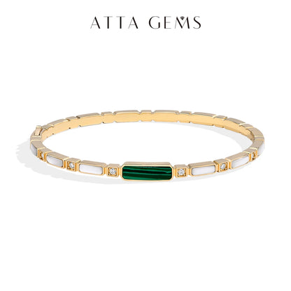 ATTAGEMS Luxury Synthetic Malachite Moissanite Bracelet 2025