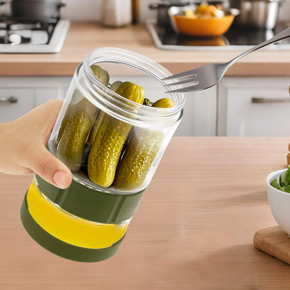 Glass Pickle Jar Dry Wet Separation Pickle and Olive Jar Upside Down