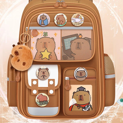 Capybara Children School Bags for Boys Kids Backpack Primary Schoolbag Orthopedic