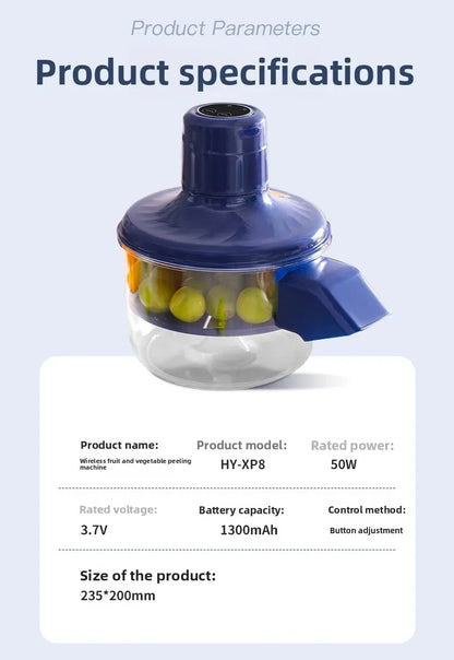 Pelador de Fruta Eléctrico Automático, Máquina Peladora Inteligente, Inalámbrico Portátil
