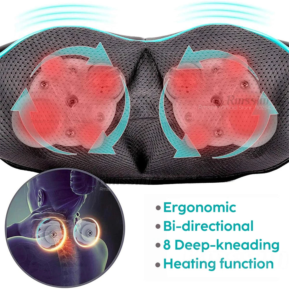 U Shape Deep Kneading Electric Massage Pillow For Neck Waist Leg Body